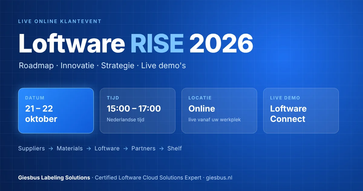 Loftware RISE 2026: online klantevent op 21 en 22 oktober